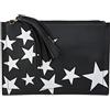 styleBREAKER Clutch donna motivo stelle con nappa,Nero