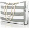 oscaurt Borsa da spiaggia, grande borsa da spiaggia da donna, impermeabile, con cerniera e manico in corda, borse estive da spiaggia essenziali per le vacanze, borsa da viaggio, borsa a tracolla per