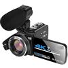 CCZRD 4K Streaming Videocamera Digitale Webcam Wifi For La Fotografia Visione Notturna A Raggi Infrarossi Outdoor 56MP Vlog Recorder Cattura Facilmente Momenti Meravigliosi(32G SD Card,Set 3)