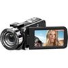 CCZRD Videocamera Digitale Professionale 4K HD Con Telecomando Zoom 18X Fotografia 42MP Schermo Ribaltabile Da 3 Pollici Registrazione Cattura Facilmente Momenti Meravigliosi(With 32GB Card)