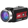 DIGNIFE Videocamera, Video digitale 4K for la registrazione della fotocamera Vlog Wifi con microfono 5 6MP Videocamera for visione notturna del touch screen di bellezza(32 G SD Card,K1 Standard)
