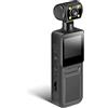 Healeved Mini Videocamera Sportiva Tascabile, Mini Telecamera Corporea in Abs Nero, Registrazione in Loop, Luce Led, Antiurto, per Uso Quotidiano e Viaggio