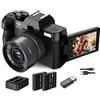 CCZRD Fotocamera digitale compatta 4K WIFI Web Cam Videoregistratore Vlog vintage Videocamera da 48 MP Flip Screen Cattura Facilmente Momenti Meravigliosi(No Card,Package 2)