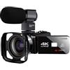 CCZRD 18X Zoom 4K UHD Camcorder Live Streaming Wifi Webcam Videocamere For La Fotografia Visione Notturna IR All'aperto Cattura Facilmente Momenti Meravigliosi(16G SD Card)