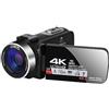 CCZRD Videocamere Vlogging UHD 4K WIFI Live Streaming Webcam Videocamera Digitale Esterna Registratore Blogger Portatile Cattura Facilmente Momenti Meravigliosi(No SD Card,1)