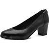 Tamaris décolleté da donna con tacco a cono in pelle nero 37 EU