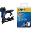 Rapid 5000103 PRO PBS151 Graffatrice/Chiodatrice Pneumatica, Blu & 5000186 No. 8 Chiodi 50 mm, Acciaio