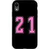 Uniform Number Pink SUL RETRO E FRONTE Custodia per iPhone XR Rosa Numero 21 Uniforme Numerata Squadra Sportivo