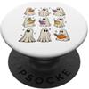 Bookish Haunts Spooky Ghost Reading Book Lover Halloween Reader PopSockets PopGrip Adesivo