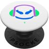 JETC-33 Funny DJ Mallow's SmilingFace Flash Blu PopSockets PopGrip Adesivo