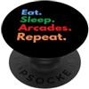 8Bit Revival Eat Sleep Arcades Repeat per gli amanti dei giochi arcade PopSockets PopGrip Adesivo
