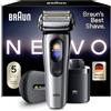 Braun NEVO Rasoio Elettrico Barba, Custodia Power Case, NEVO17005C, Argento