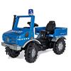 Rolly Toys Unimog 038251 - Auto della polizia a pedale, a partire dai 3 anni, auto della polizia da guidare autonomamente con pneumatici sussurranti e luce lampeggiante, veicolo a pedale a partire dai