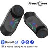 FreedConn Interfono per Casco Moto Freedconn T Com VB, Cuffie Bluetooth 5.1, FM, Condivisione Musica, Intercomunicatore di Gruppo per 6 Motociclisti
