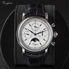 SUGESS Orologio da Uomo Sugess con Movimento Originale ST1908, Calendario Meccanico, Cronografo, Fasi Lunari Vintage, Impermeabile con Vetro Zaffiro