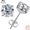 ANU JEWEL AnuJewel Orecchini a Perno in Argento Sterling 925 con Moissanite da 2 Carati Colore D per Donne, con Certificato, Orecchini Personalizzati