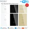 MOES NUOVO WiFi Smart Interruttore Della Luce RF433 Nessun Cavo Neutro Singolo Fuoco Vita Intelligente Tuya App di Controllo Funziona con Alexa Google Casa 110 V 220 V