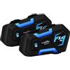 Fodsports 2 pezzi Fodsports FX4 Pro Interfono da casco Casco da moto Auricolare Bluetooth Interphone 1000m Intercomunicador 4 motociclisti che parlano allo stesso tempo con la radio FM