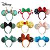 Disney Fascia per capelli Disney Topolino con orecchie a pois e grandi fiocchi, costume cosplay in peluche per adulti/bambini, idea regalo