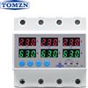 TOMZN Voltmetro Amperometro Trifase 3P+N da Guida DIN con Protezione Regolabile da Sovratensione e Sottotensione, Limitatore di Corrente e Relè di Protezione