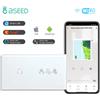 BSEED Interruttore Luce WiFi BSEED 1/2/3 Gang 1/2/3 Vie con Interruttore Smart per Tapparelle e Tende a Rullo Touch, Controllo Wireless Tuya Smart Life