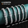 KNOBSPIN bracciale Tennis Moissanite da 2mm bracciale in argento Sterling 925 placcato oro bianco per donna uomo gioielli da festa scintillanti