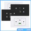 Depo Guye Presa a muro USB C con presa in Italia C incorporata bianca/nera, multipresa 16A, adattatore per presa di ricarica rapida Smart Type-c 20W