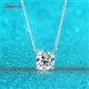 Smyoue Collana Moissanite placcata in oro bianco 1-10CT per donna Ciondolo classico a quattro artigli Gioielli da sposa Argento sterling 925