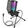 FIFINE Microfono da gioco a condensatore USB, per PC PS4 PS5 MAC con supporto antiurto per filtro pop e controllo del guadagno per podcast, Ampligame A6V