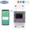 TOMZN Interruttore Intelligente WIFI TOMZN 63A TUYA con Misuratore di Energia, Contatore Kwh, Timer e Protezione da Sovratensione, Sovracorrente e Perdite