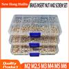 NONE Set di dadi e viti con inserto in ottone M2 M2.5 M3 M4 M5 M6 Dadi in rame con filettatura termica zigrinata a caldo Kit di assortimento di bulloni in acciaio inossidabile 304