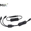 MJJC Interruttore ON/OFF in linea nero da 1 a 2 con cavo connettore maschio femmina DC 5,5 * 2,1 mm per adattatori 12V 24V Dimmer LED Strip Light