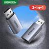 UGREEN Scheda Audio UGREEN adattatore interfaccia Audio da USB a 3.5mm per microfono auricolare per PC Laptop PS5/4 trrs (CTIA/OMTP) guscio in metallo in alluminio