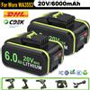 bonacell Batteria 20V/6.0ah per batteria Worx WA3553 batteria Cordless Power Tool batterie di ricambio WA3572 WA3553 WX390 WA3551 WX176 WX178 batteria