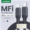 UGREEN MFi Silicone Tipo C a Cavo Lightning per iPhone 11 14 13 12 Pro Max USB C Ricarica rapida per iPad Cavo di ricarica iPhone