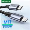 UGREEN Cavo UGREEN MFi 20W PD da USB C a Lightning per iPhone 14 13 12 11 Pro Max cavo di ricarica rapida di tipo C per caricabatterie iPhone per iPad