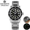 San Martin Nuovo Orologio Subacqueo da Uomo 62mas 37mm Classico di Lusso Zaffiro ST2130 SW200 Automatico Meccanico con Data 20Bar Luminoso