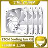 TEUCER 1800RPM 4PIN PWM bianco 12cm Computer Case sistema di raffreddamento ventola Silent PC CPU Cooler 120mm ventole Kit ventola di raffreddamento