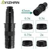YIZHAN Barlow Lens 0.3X 0.5X 0.75X 2X 42mm installa Thread microscopio monoculare professionale obiettivo ausiliario per 10A 120x 180x 300x