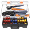 WOZOBUY Kit di strumenti per crimpare terminali spelafili, AWG22-13/0,5-2,5 mm2 Strumento per crimpare a cricchetto per connettori cavi isolati