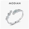 Modian Nuovo anello impilabile minimalista in argento sterling 925 con zirconi trasparenti per le donne Anniversario Fede nuziale Semplice gioielleria raffinata