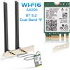 fenvi Wifi 6 AX200 BT5.2 Scheda di rete M.2 AX200NGW Kit desktop Dual Band 2.4G/5GHz Wifi6 Adattatore wireless Antenna 802.11ax
