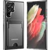 Balsam Custodia trasparente per portafoglio con slot per schede per Samsung Galaxy S24 S23 S22 S21 S20 Nota 20 Ultra 10Plus Cover rigida trasparente antiurto