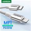 UGREEN Cavo UGREEN MFi 20/30W da USB tipo C a Lightning per iPhone 14 Pro Max 13 12 Plus cavo di ricarica rapida Mini PD per iPad 1m 2m
