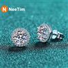 NeeTim Moissanite Orecchini con perno per le donne S925 Argento sterling Placcato in oro bianco Orecchini con diamanti Orecchini a bottone Gioielli da sposa
