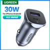 UGREEN Caricabatteria da auto UGREEN 30W Dual Port QC 4.0 3.0 ricarica rapida per iPhone 14 13 12 caricabatterie Xiaomi Huawei Samsung Supercharge tipo C