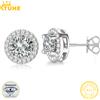 TUHE Orecchini a lobo TUHE di lusso con moissanite colore D, in argento S925, per donna e unisex, orecchini in vero argento sterling 100%, gioielli da matrimonio