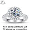 ANU JEWEL AnuJewel 2 carati D colore Moissanite Halo anello di fidanzamento per le donne 925 anelli di nozze in argento sterling gioielleria raffinata all'ingrosso