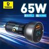 Baseus 65W PPS caricabatteria da auto USB tipo C Dual Port PD QC ricarica rapida per caricabatterie da auto traslucido per Laptop per iPhone