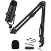 Haomuren Professional USB Streaming Podcast PC microfono Studio cardioide condensatore Mic Kit con braccio a braccio per la registrazione di YouTube